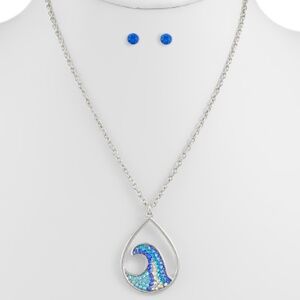 Crystal Waves Teardrop & Necklace Set